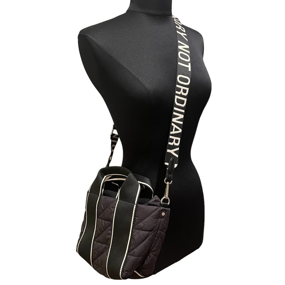 Zara Black Crossbody Bag with White Strap